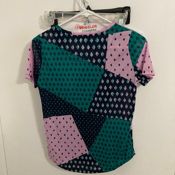 M&S Collection Womens Semi Sheer Patchwork T-Shirt - Picture 2 of 2